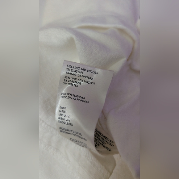 By Anthropologie Linen Extended Waist Pants Women's Size 14 Inseam 24.5" - Picture 6 of 8